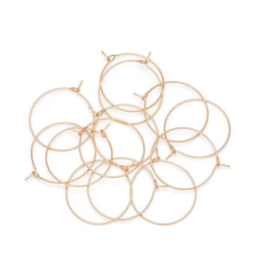 20Pcs 15/20/25/30/35/40Mm Stainless Steel Wine Glass Charm Rings Earring Hoops DIY Jewelry Making Accessories